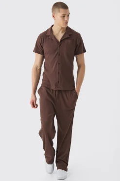 Regular Fit Waffle Shirt | BoohooMAN UK