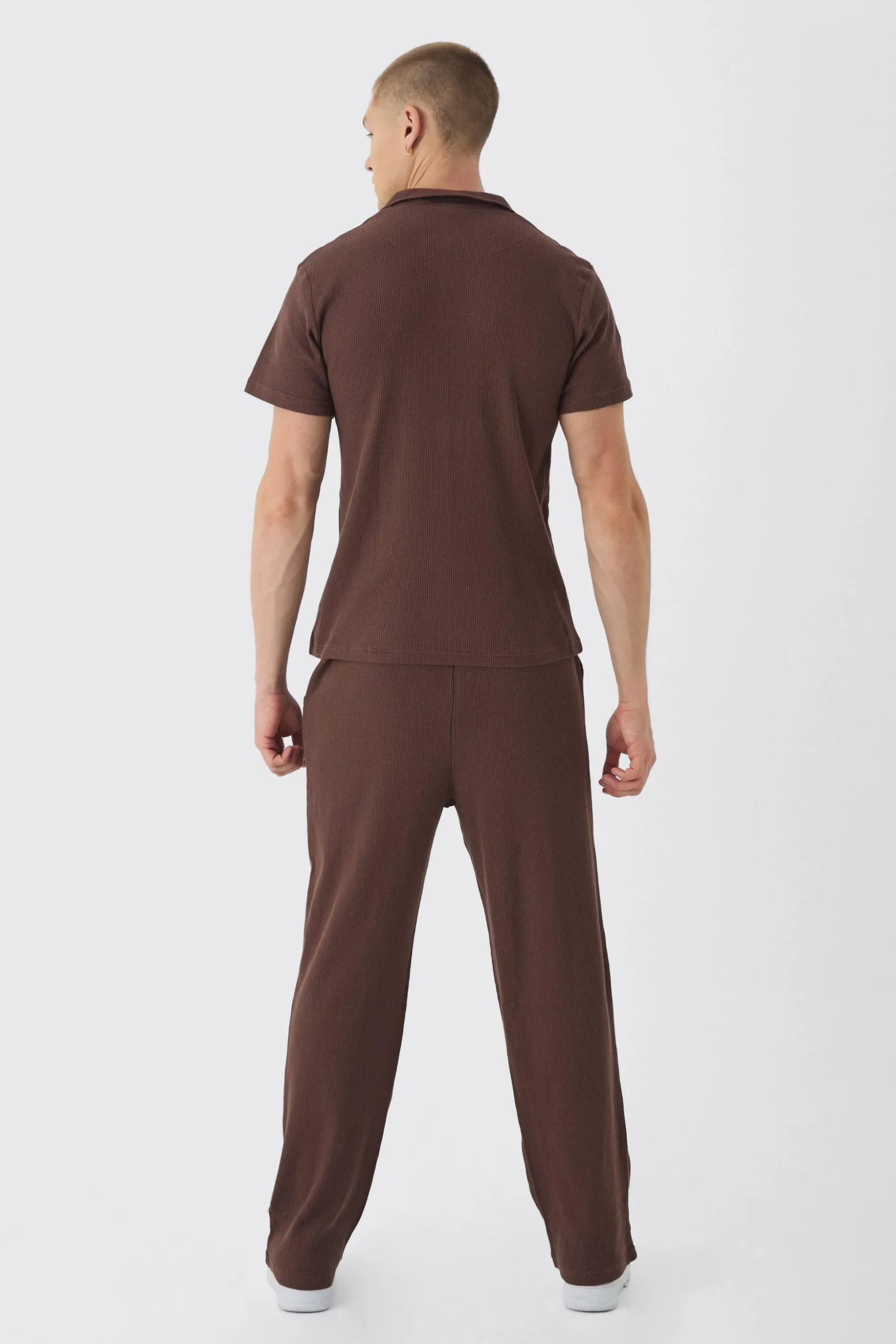 Regular Fit Waffle Shirt | BoohooMAN UK