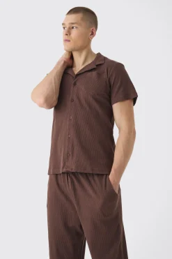 Regular Fit Waffle Shirt | BoohooMAN UK