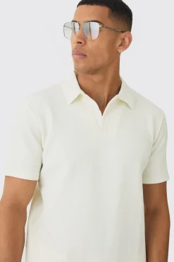 Regular Herringbone Polo And Short Set | BoohooMAN UK