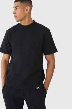 Regular Interlock T-shirt And Jogger Set | BoohooMAN UK
