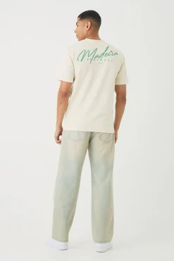 Regular Jersey Twill Maderia Print T-shirt | BoohooMAN UK