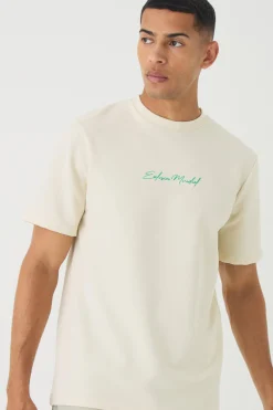 Regular Jersey Twill Maderia Print T-shirt | BoohooMAN UK