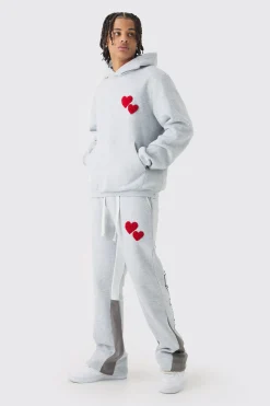 Regular Limited Heart Gusset Hooded Tracksuit | BoohooMAN UK