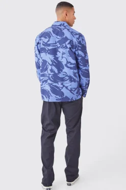 Regular Long Sleeve Ripstop Camo Overshirt | BoohooMAN UK