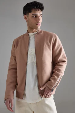Regular Melton Homme Bomber | BoohooMAN UK
