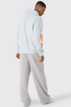 Regular Paint Splatter Washed Hoodie | BoohooMAN UK