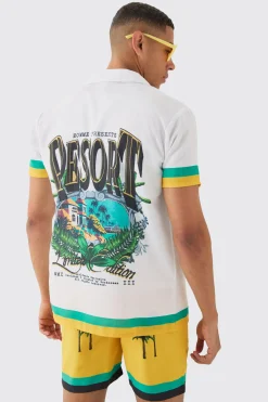 Regular Resort Shirt & Swim Short Set | BoohooMAN UK