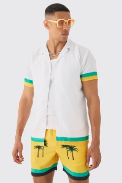 Regular Resort Shirt & Swim Short Set | BoohooMAN UK