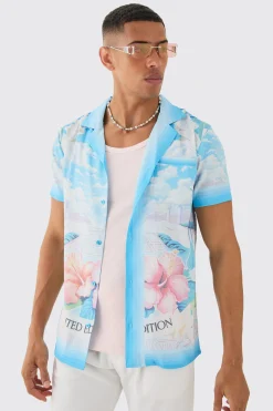 Regular Revere Floral Short Sleeve Shirt | BoohooMAN UK