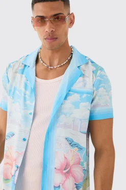Regular Revere Floral Short Sleeve Shirt | BoohooMAN UK