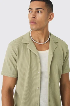 Regular Revere Waffle Shirt | BoohooMAN UK
