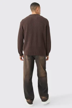 Regular Ribbed Fisherman Knit Bomber | BoohooMAN UK