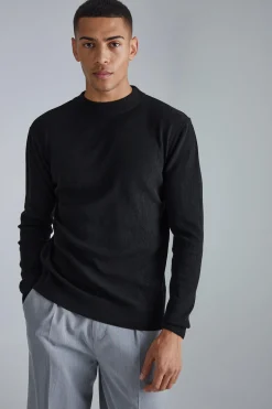 Regular Turtle Neck Ribbed Jumper | BoohooMAN UK