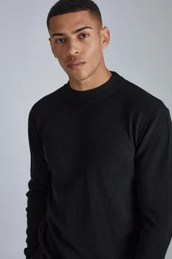 Regular Turtle Neck Ribbed Jumper | BoohooMAN UK
