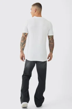 Regular USA Print T-Shirt | BoohooMAN UK