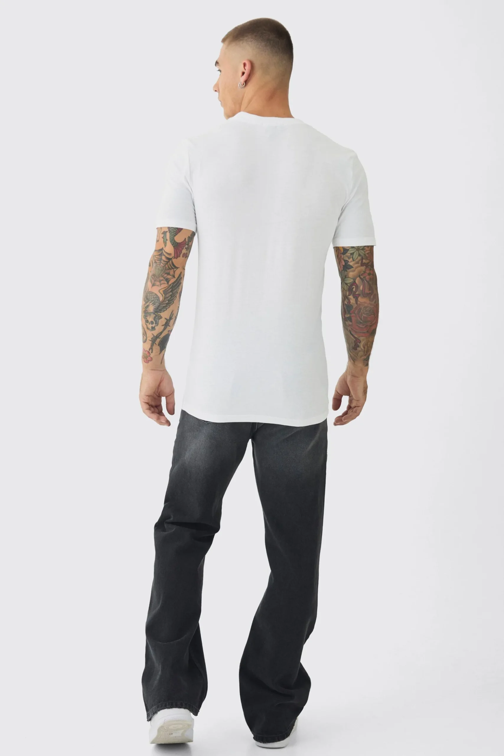 Regular USA Print T-Shirt | BoohooMAN UK
