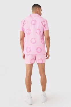 Regular Worldwide Shirt & Swim Short Set | BoohooMAN UK