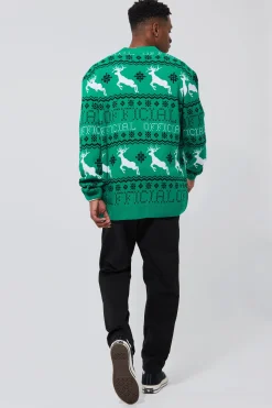 Reindeer Fairisle Christmas Cardigan | BoohooMAN UK