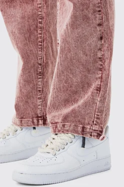 Relaxed Acid Wash Corduroy Trouser | BoohooMAN UK
