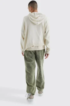 Relaxed Acid Wash Corduroy Trouser | BoohooMAN UK