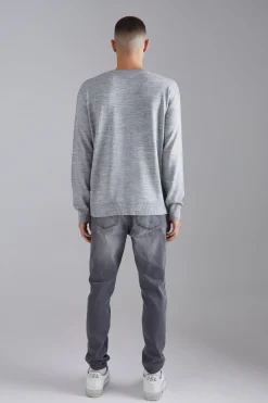 Relaxed All Over Pearl Embellished Knit Jumper | BoohooMAN UK
