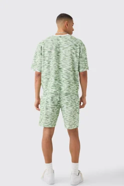Relaxed Boucle Slub Mid Length Cargo Short | BoohooMAN UK