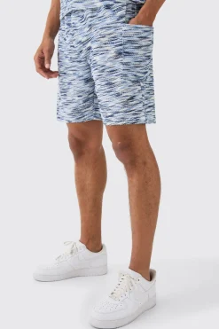 Relaxed Boucle Slub Short Length Short | BoohooMAN UK