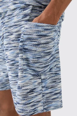 Relaxed Boucle Slub Short Length Short | BoohooMAN UK