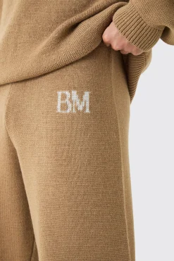 Relaxed Branded Knit Trouser | BoohooMAN UK