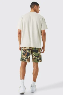 Relaxed Camo Side Panel Shorts | BoohooMAN UK