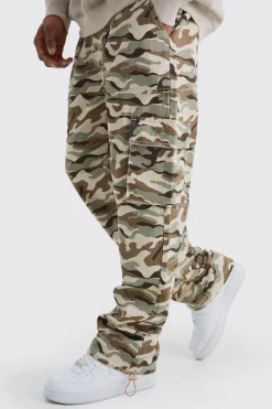Relaxed Cargo Pocket Camo Trouser | BoohooMAN UK
