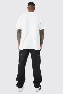 Relaxed Cargo Worldwide Print Trouser | BoohooMAN UK