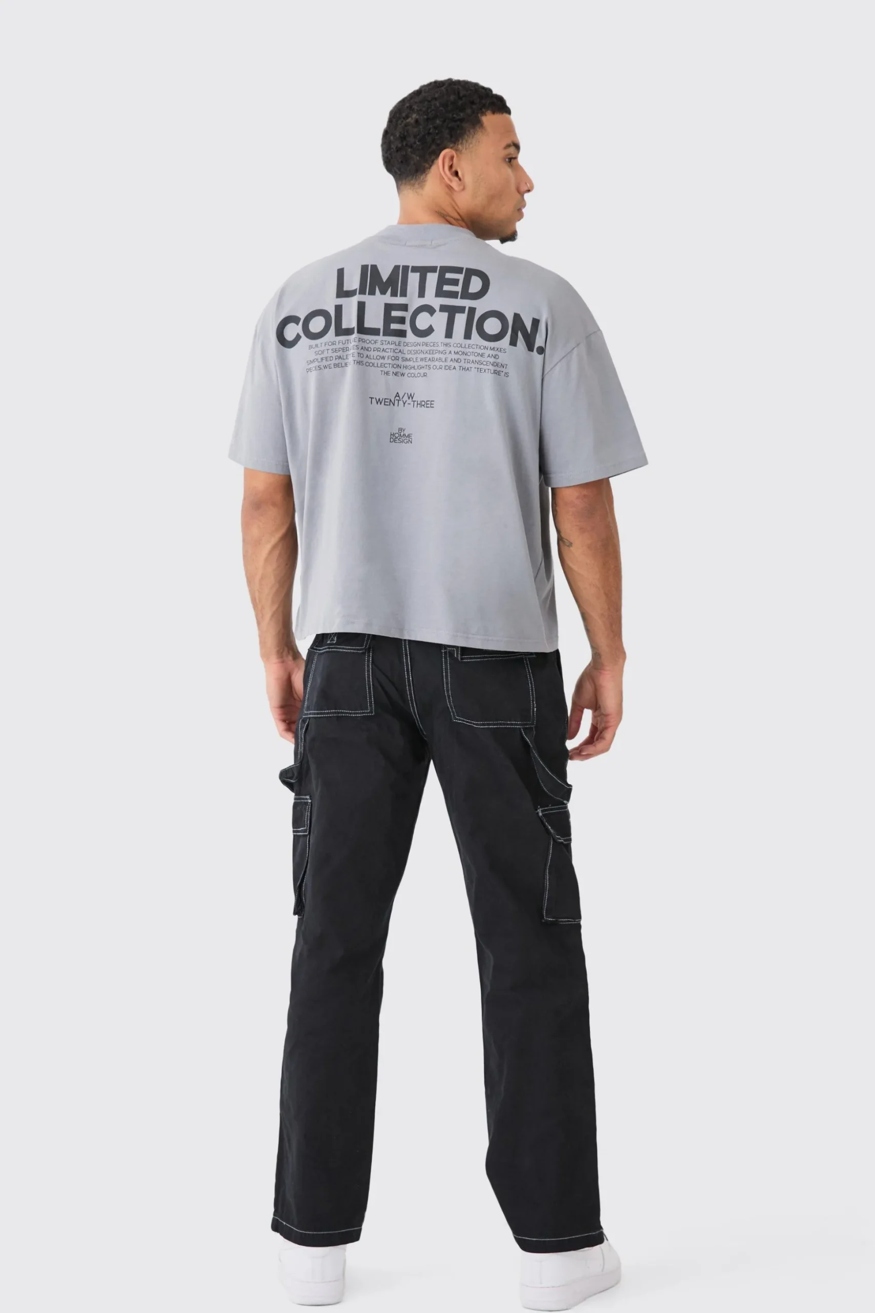 Relaxed Carpenter Zip Hem Contrast Stitch Trouser | BoohooMAN UK