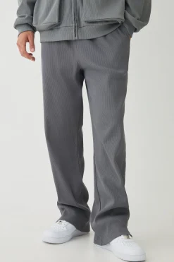 Relaxed Contrast Drawcord Heavy Ribbed Jogger | BoohooMAN UK