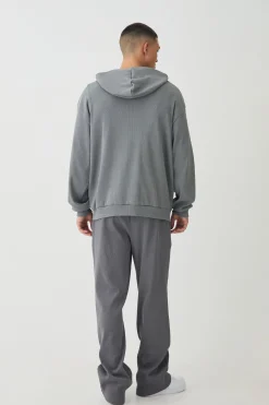 Relaxed Contrast Drawcord Heavy Ribbed Jogger | BoohooMAN UK