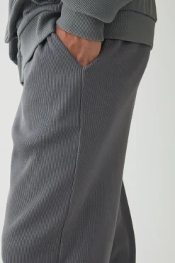 Relaxed Contrast Drawcord Heavy Ribbed Jogger | BoohooMAN UK