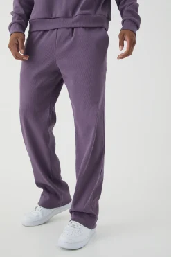 Relaxed Contrast Drawcord Heavy Ribbed Jogger | BoohooMAN UK