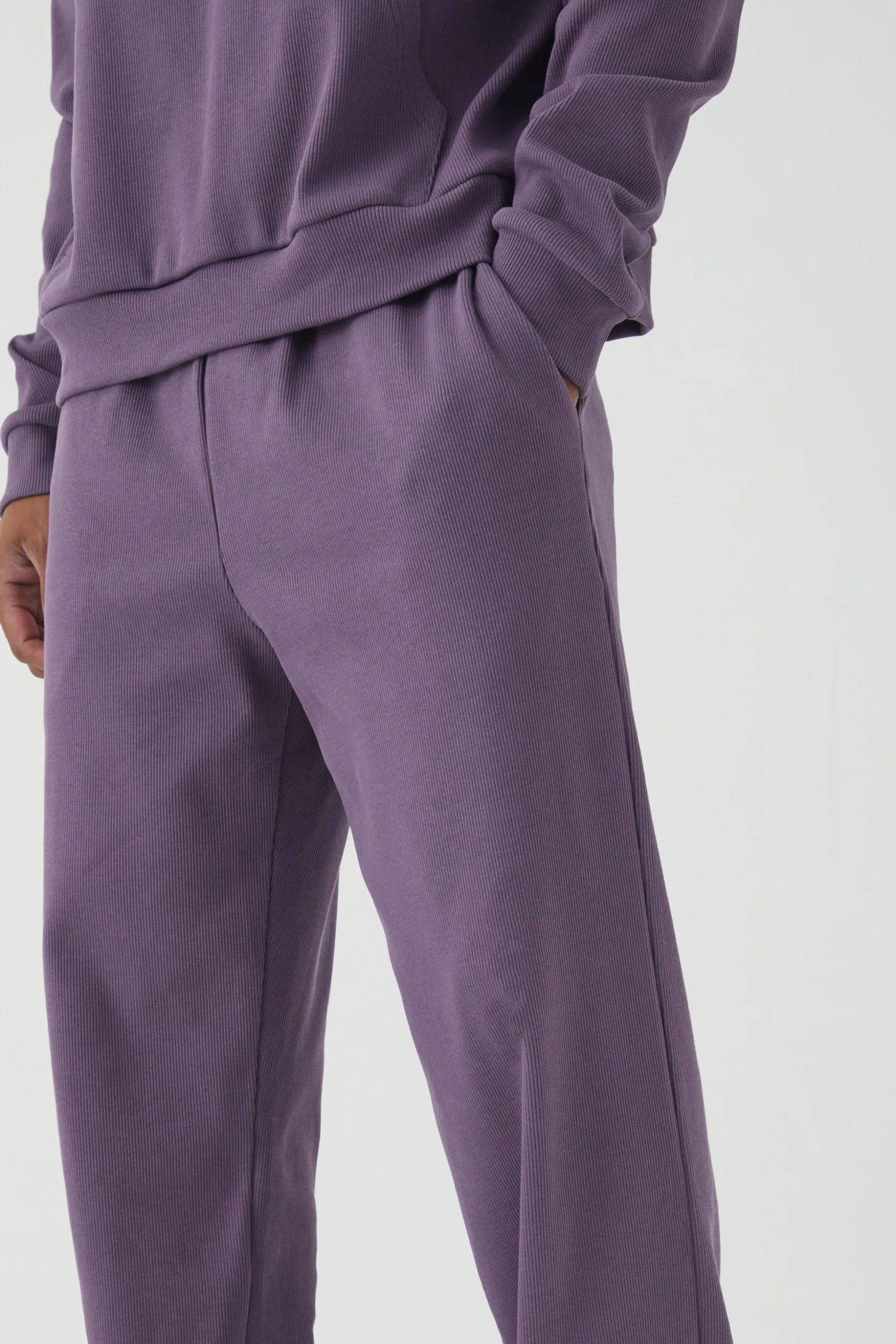 Relaxed Contrast Drawcord Heavy Ribbed Jogger | BoohooMAN UK