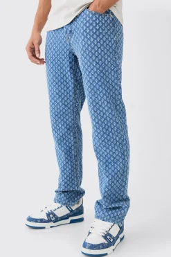 Relaxed Distressed Interest Jeans | BoohooMAN UK