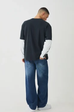 Relaxed Distressed Nibbled Jeans | BoohooMAN UK