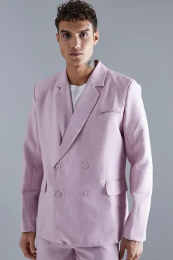 Relaxed Double Breasted Suit Jacket | BoohooMAN UK