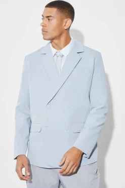 Relaxed Double Breasted Suit Jacket | BoohooMAN UK