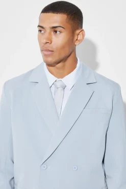 Relaxed Double Breasted Suit Jacket | BoohooMAN UK
