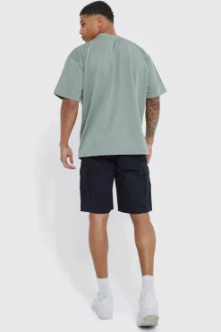 Relaxed Elasticated Waist Ripstop Cargo Short | BoohooMAN UK