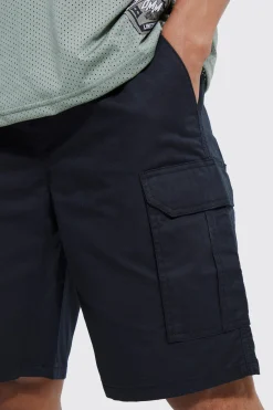 Relaxed Elasticated Waist Ripstop Cargo Short | BoohooMAN UK
