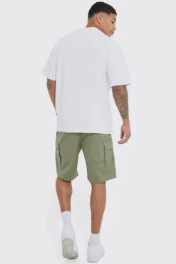 Relaxed Elasticated Waist Ripstop Cargo Short | BoohooMAN UK