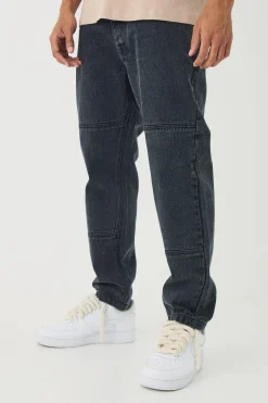 Relaxed Fit Acid Wash Carpenter Jeans | BoohooMAN UK