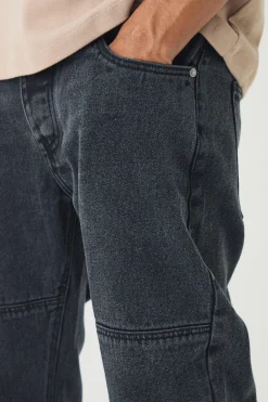 Relaxed Fit Acid Wash Carpenter Jeans | BoohooMAN UK