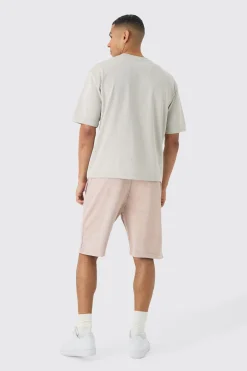 Relaxed Fit Acid Washed Long Length Shorts | BoohooMAN UK